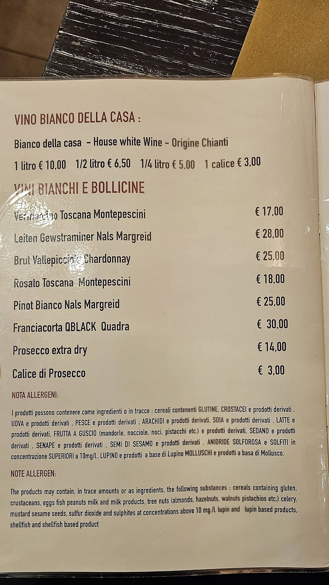 Menu di Osteria Da Gano 
