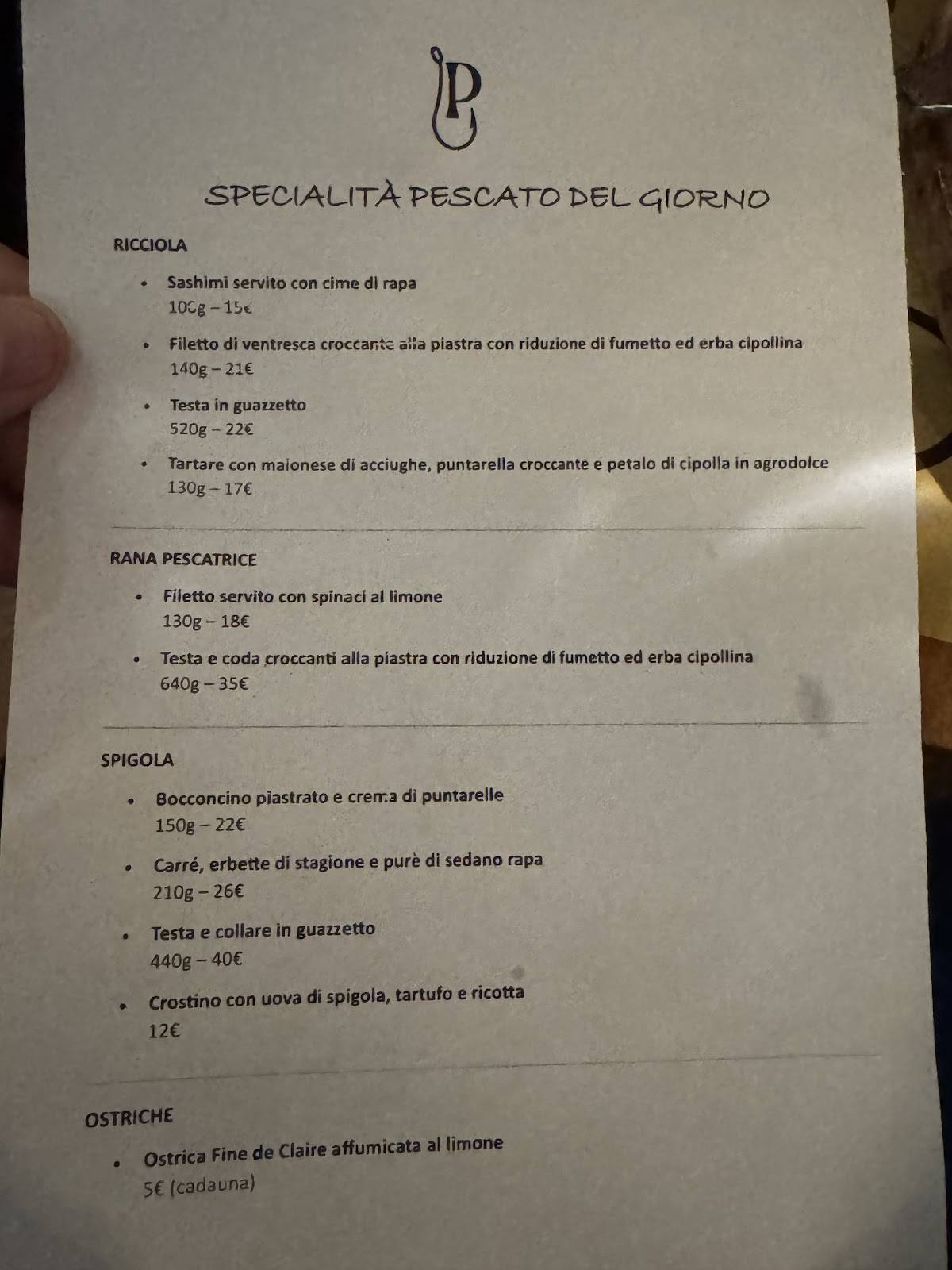 Menu di Osteria Delle Poveracce 