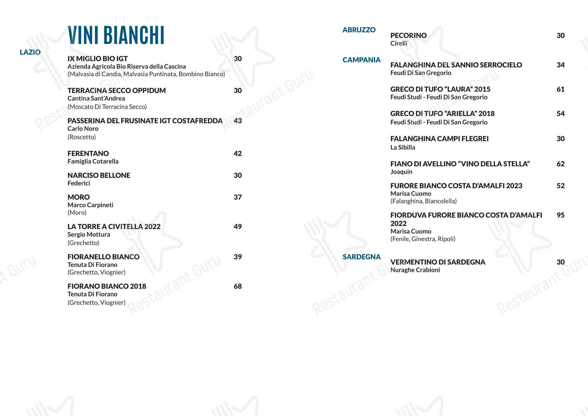 Menu di Osteria La Quercia - Menu bar