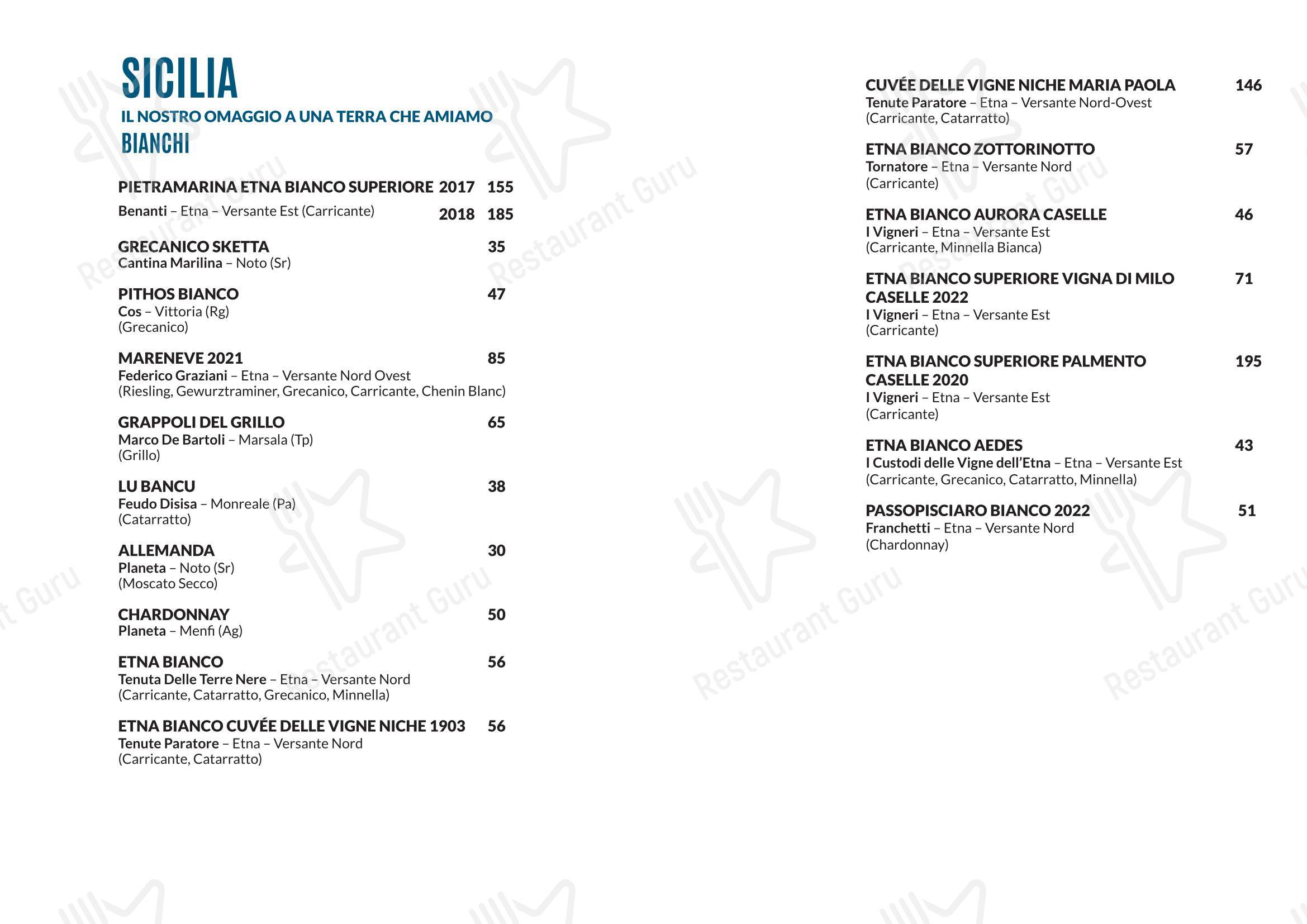 Menu bar per Osteria La Quercia in Roma