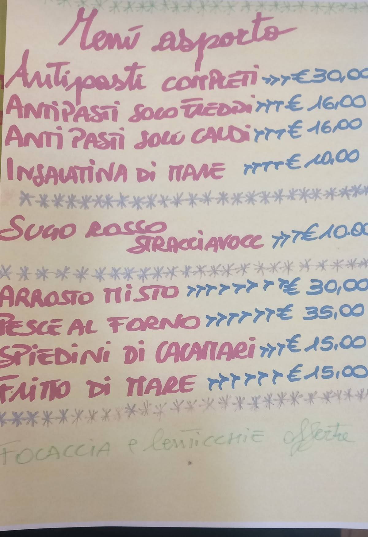 Menu di Osteria La Stracciavocc 