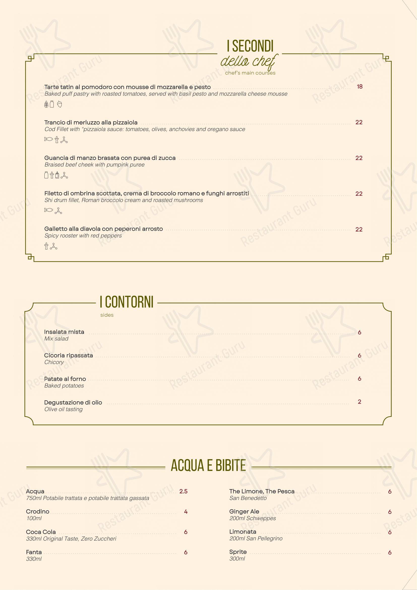 Menu per Osteria Oliva in Roma