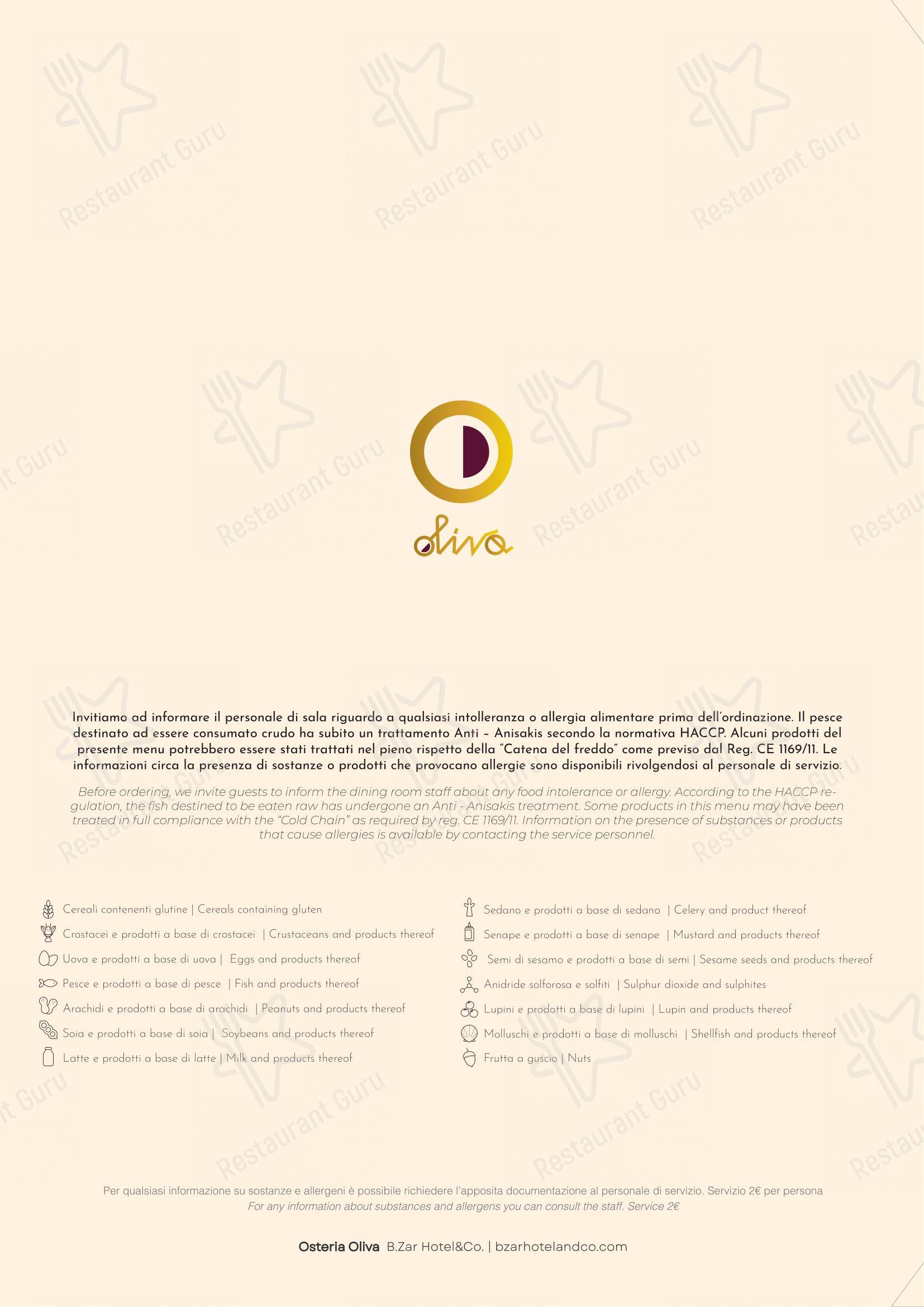 Menu per Osteria Oliva ristorante