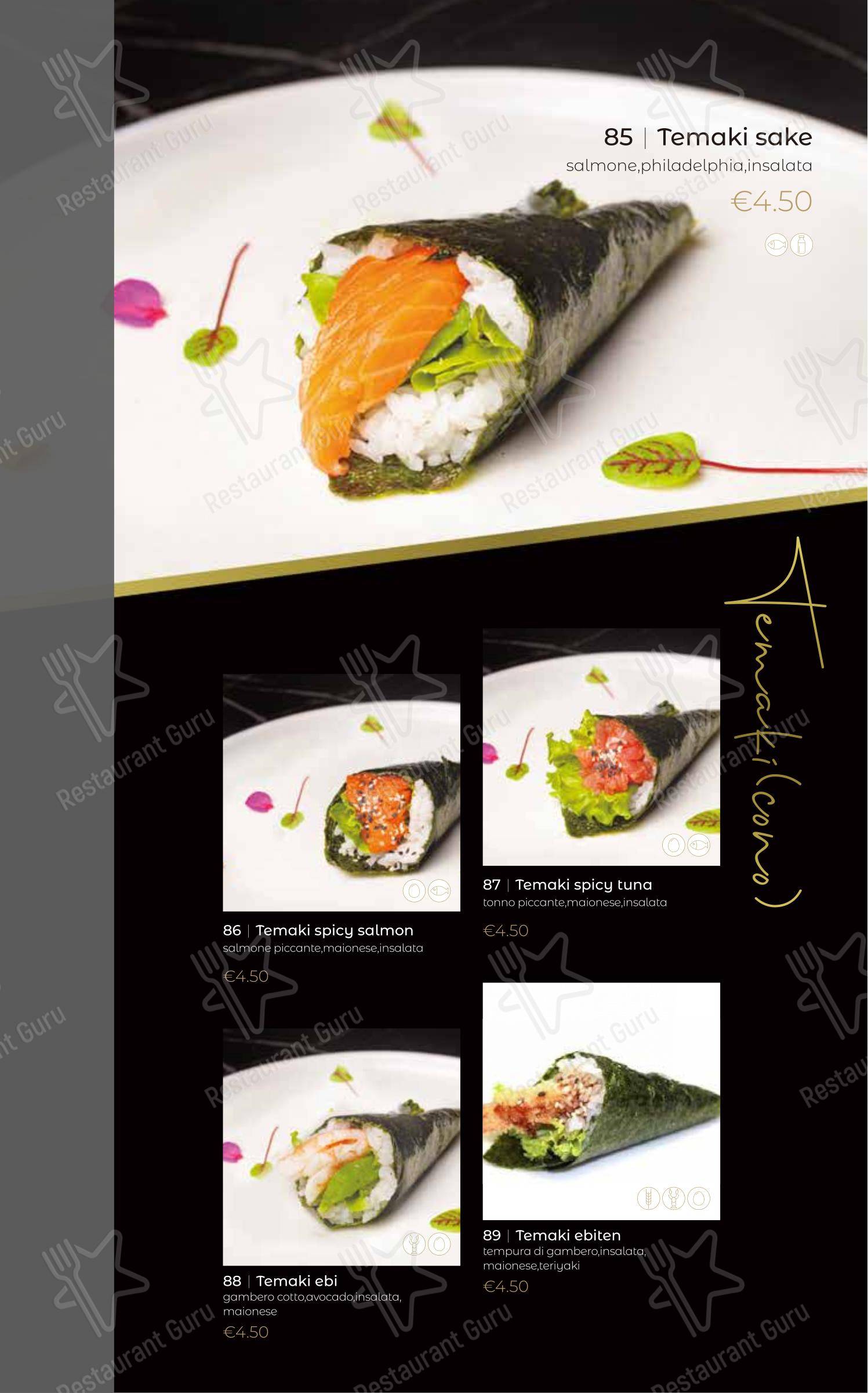 Menu bar per Oya Sushi Rovigo ristorante
