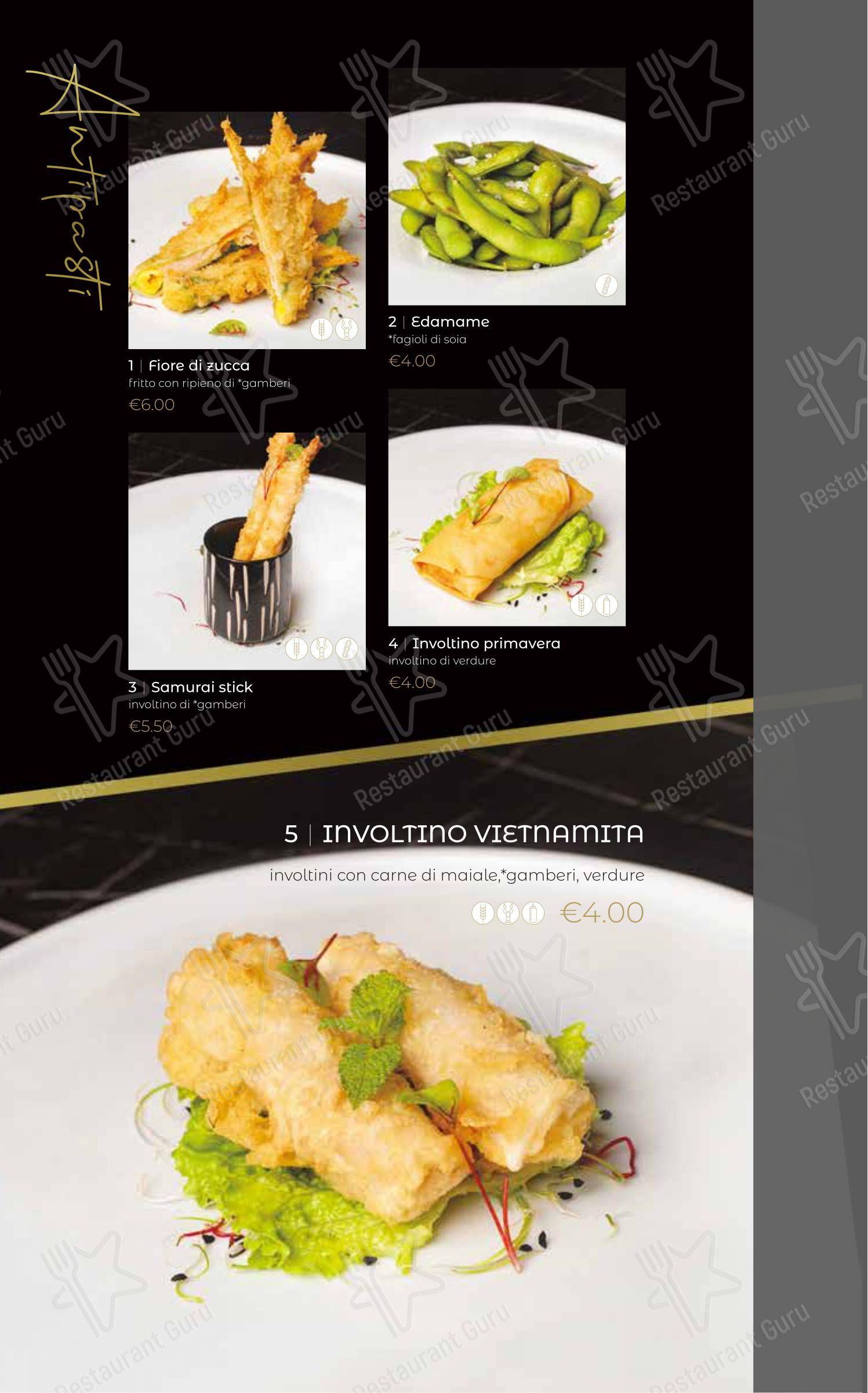 Menu di Oya Sushi Rovigo - Menu bar