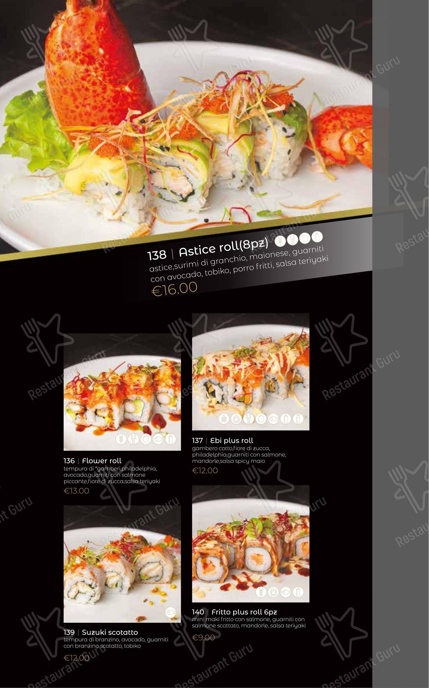 Menu di Oya Sushi Rovigo - Menu bar