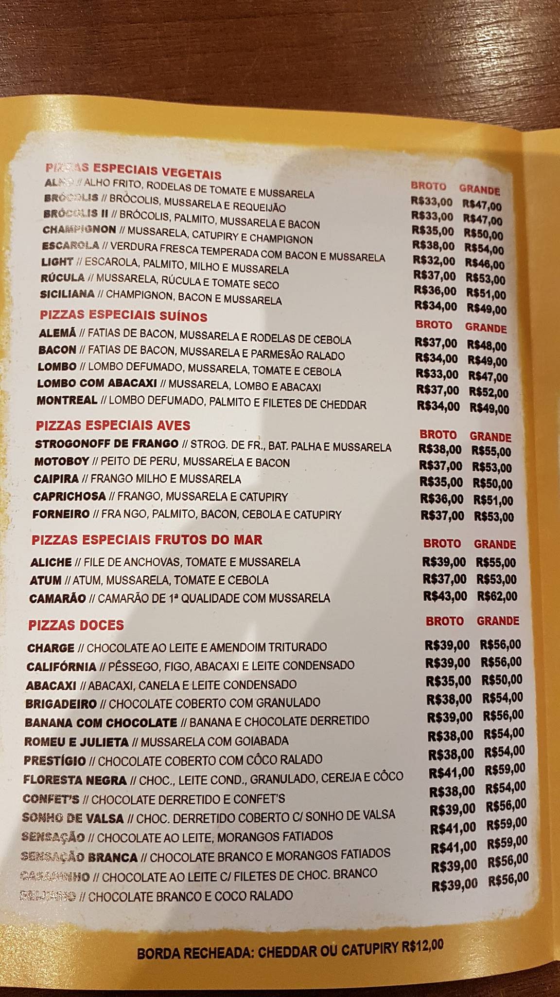 Pópidi Pizzaria cardápio