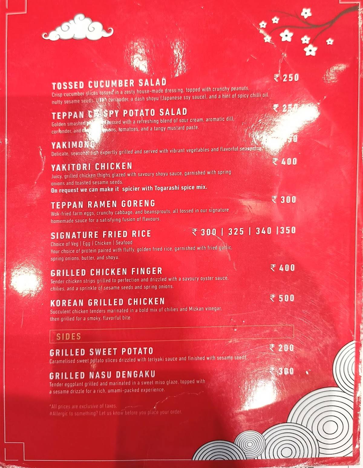 PARAGON RESTAURANT LULU TRIVANDRUM menu