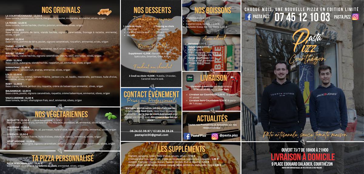 Menu de PASTA’PIZZ