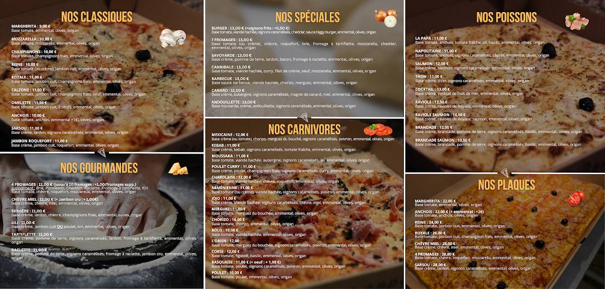 Menu de PASTA’PIZZ