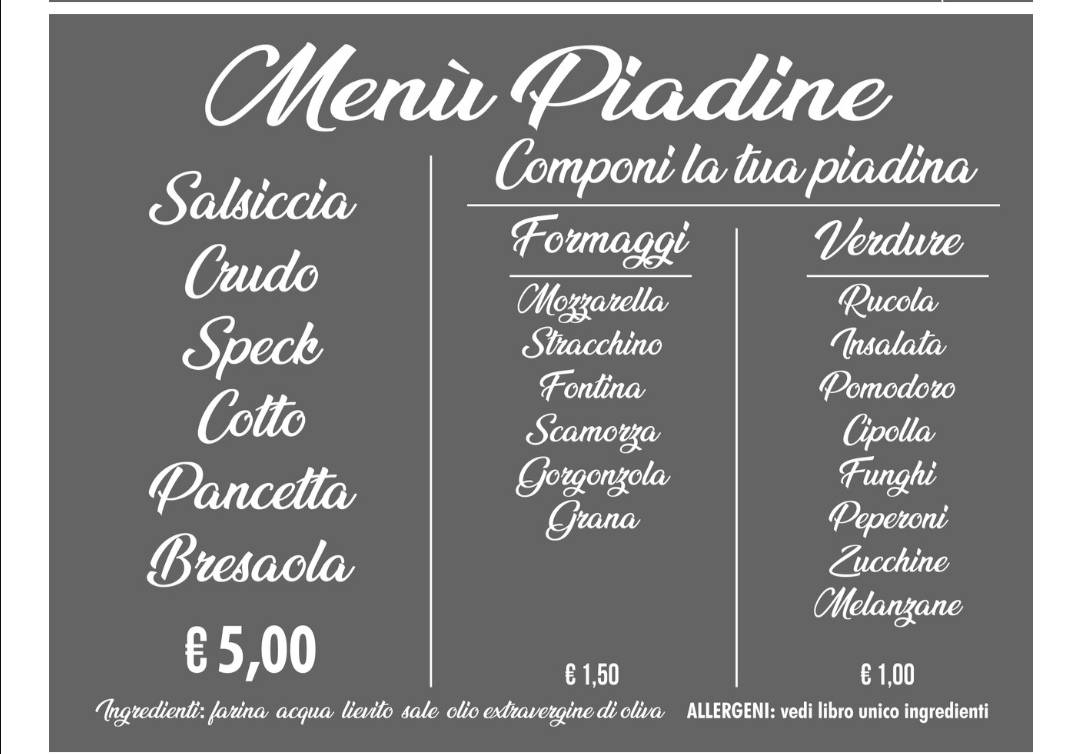 Menu di Da Cassano 