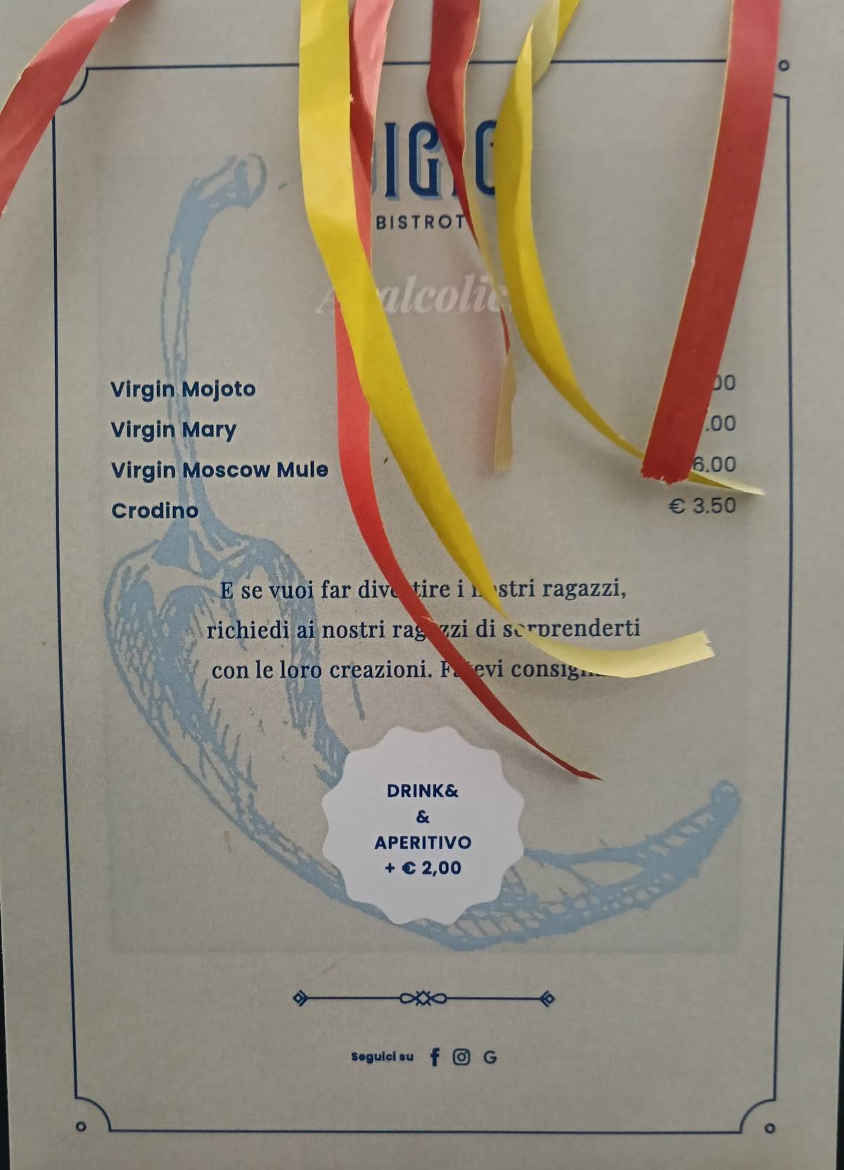 Menu di DIGIO Bistrot 