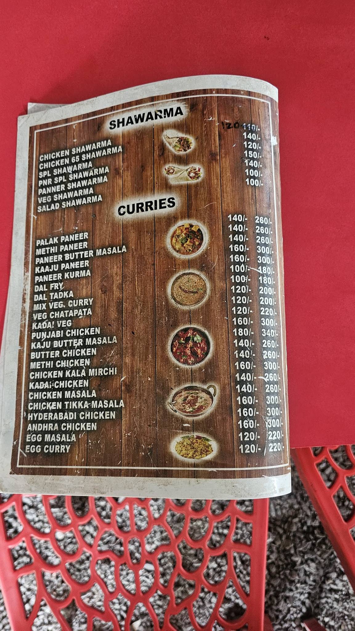 PNR Food Court menu
