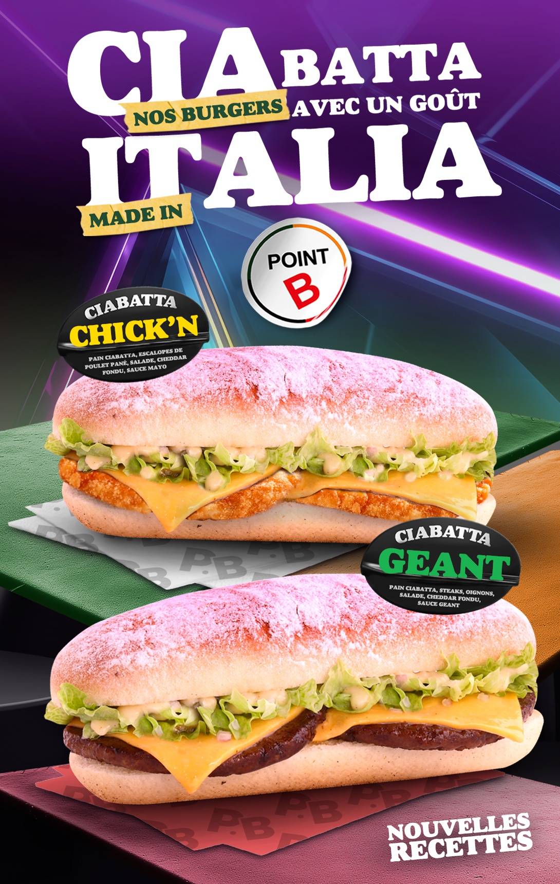 Menu de POINT B Rouen