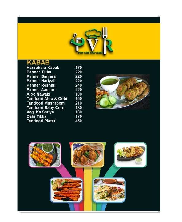 PVR Veg Restaurant menu