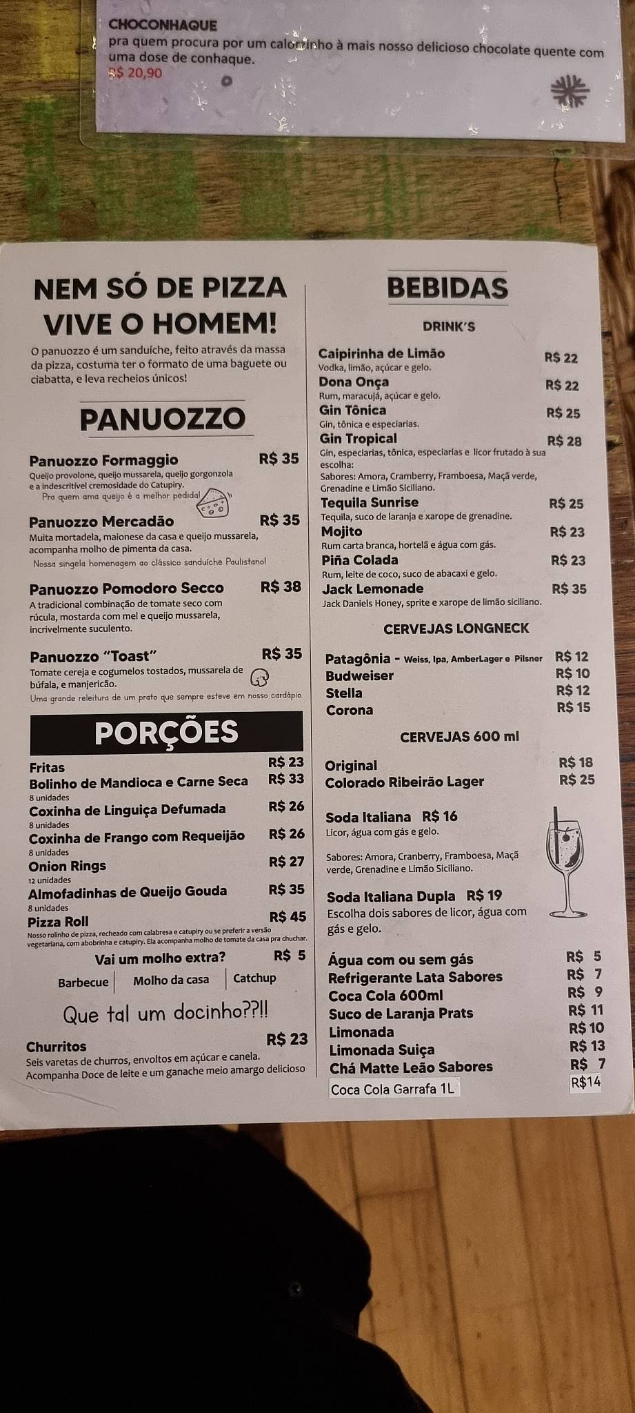 Paco Pizza cardápio