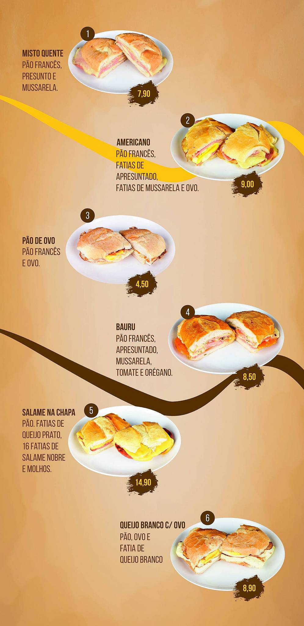 Padaria Pães e Doces Recanto cardápio