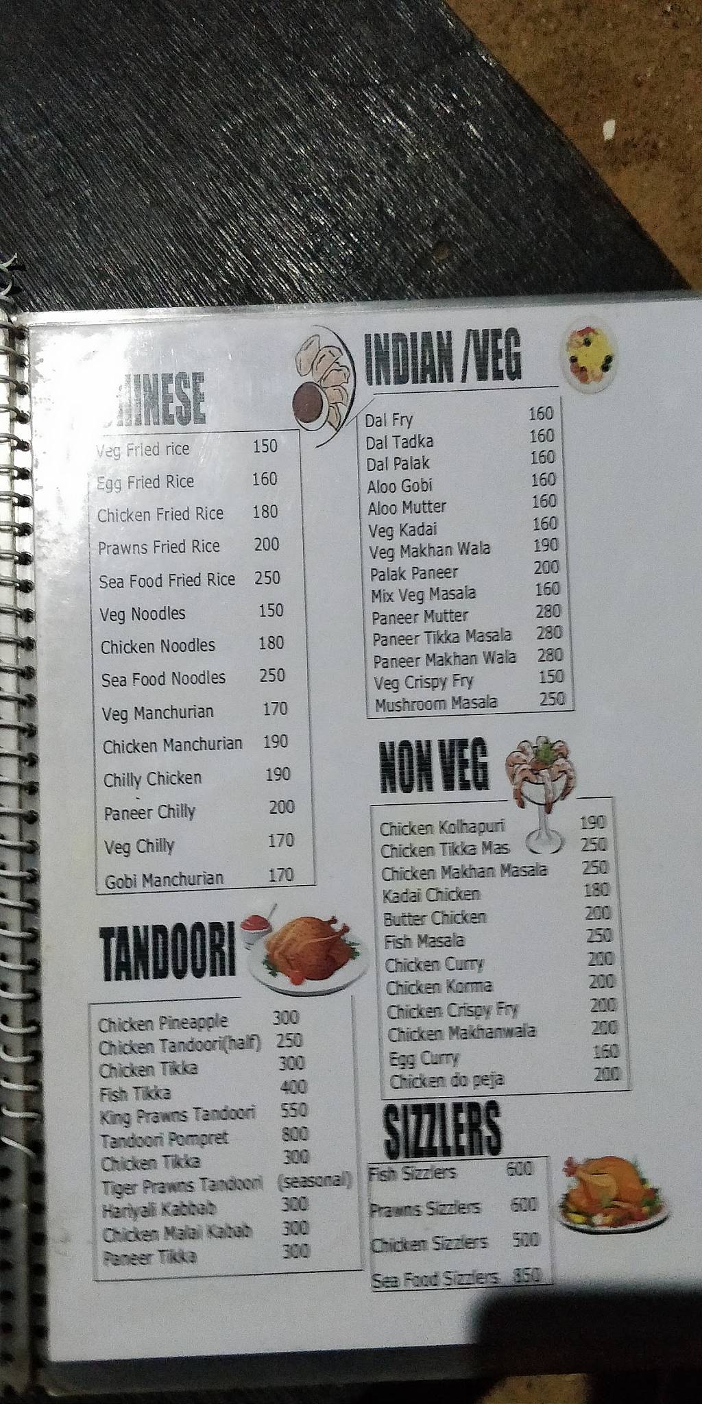 Palmshade Novotel Goa Candolim menu