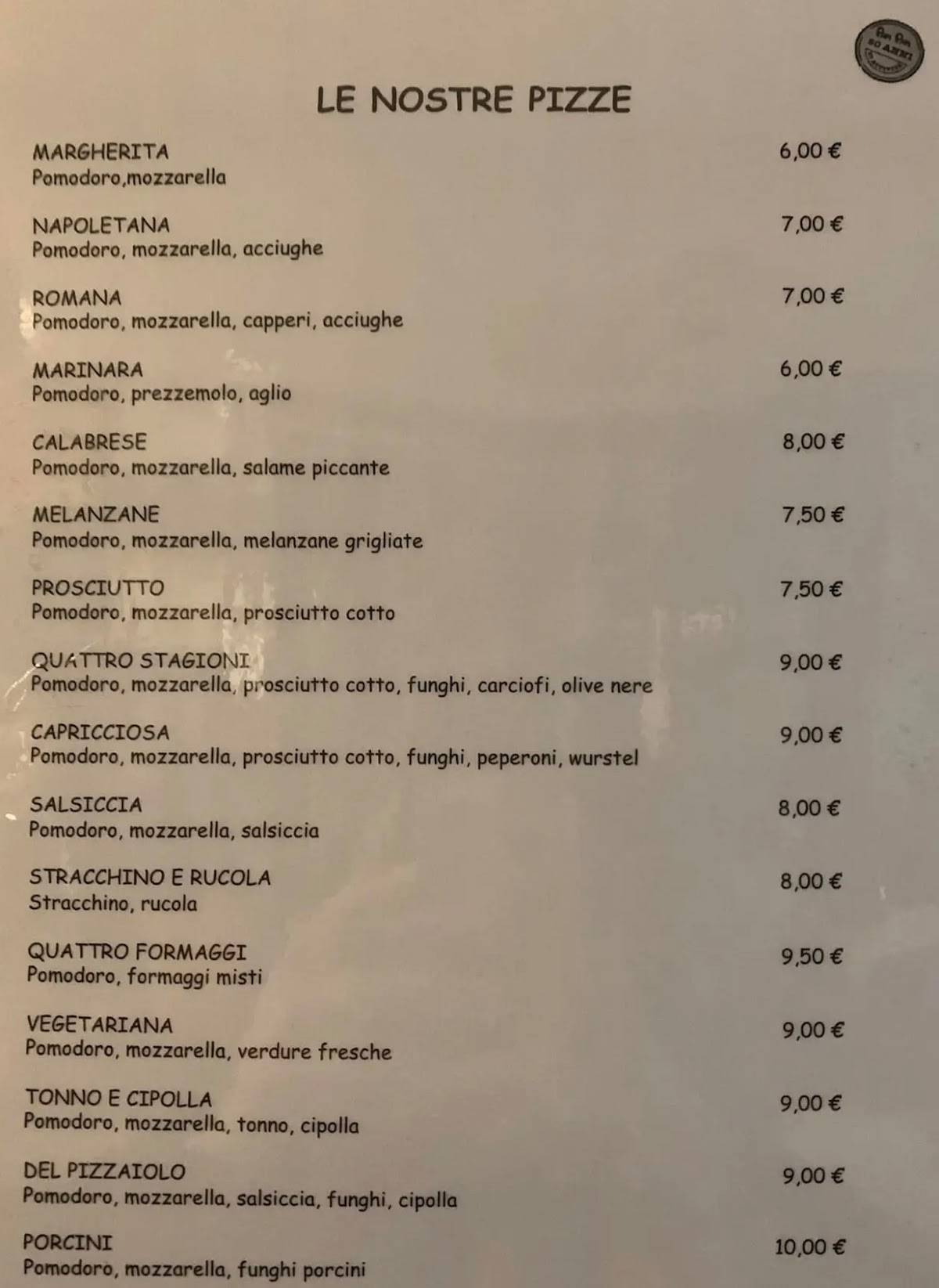Menu di Pam Pam 