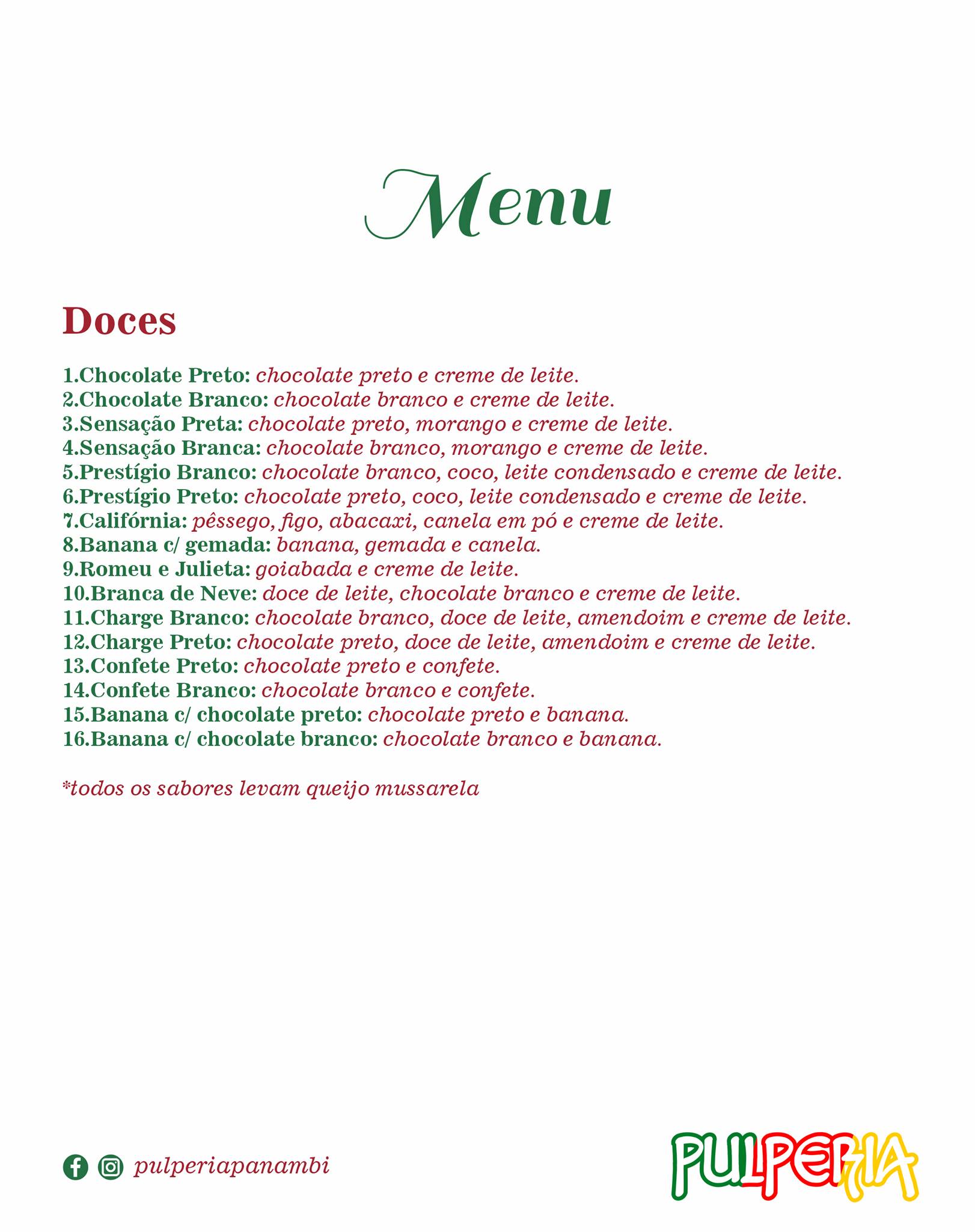 Restaurante, parrilla e pizzaria Pulperia cardápio