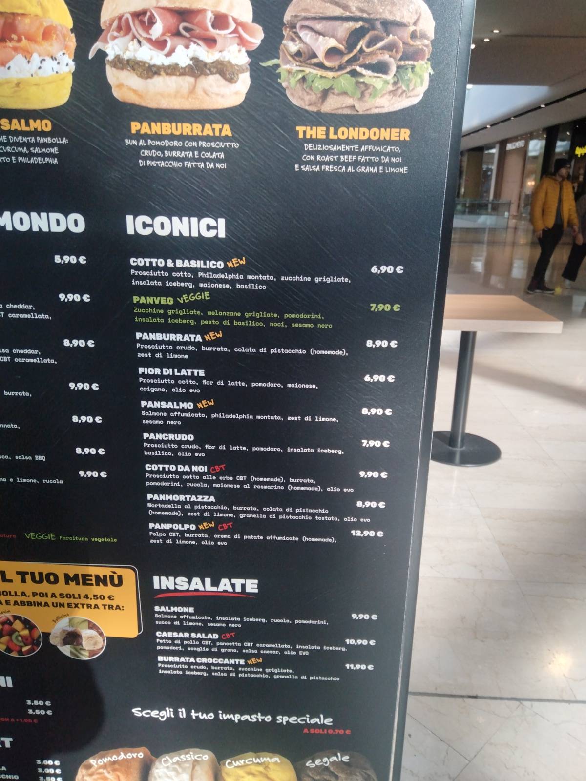 Menu di Panbolla Bergamo - Panini Gourmet 