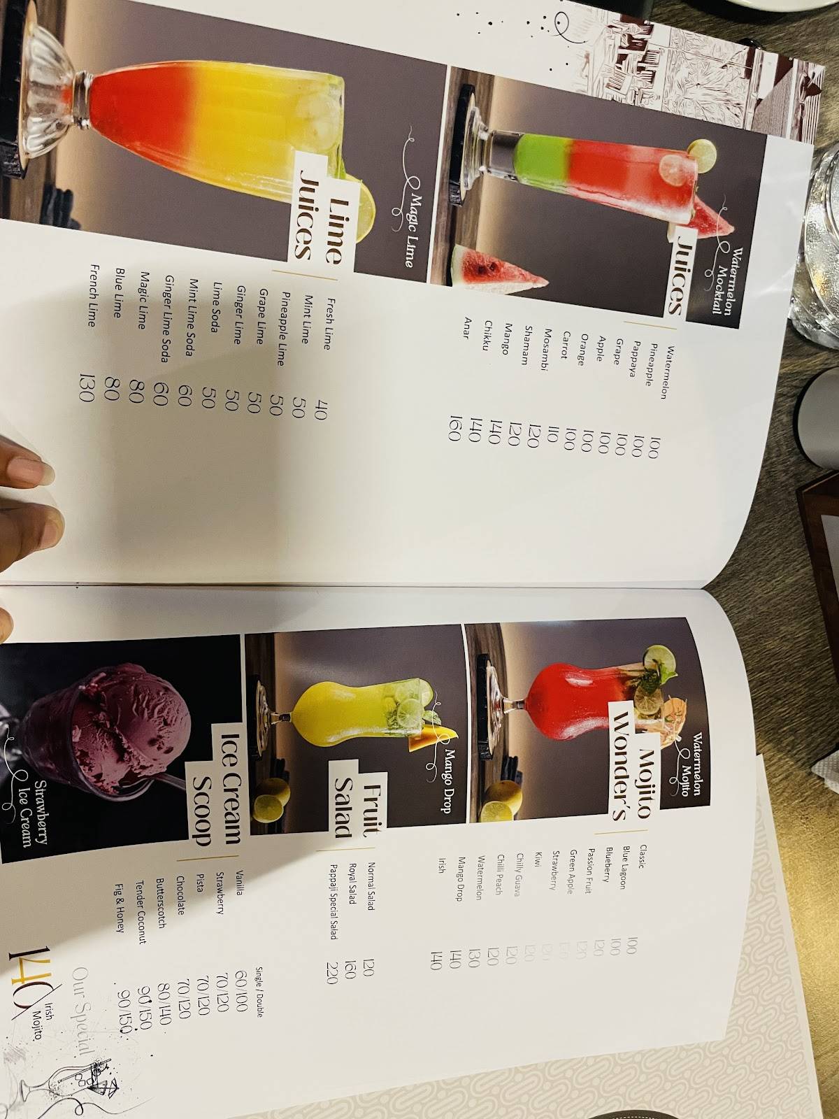 Pappaji Restaurant menu