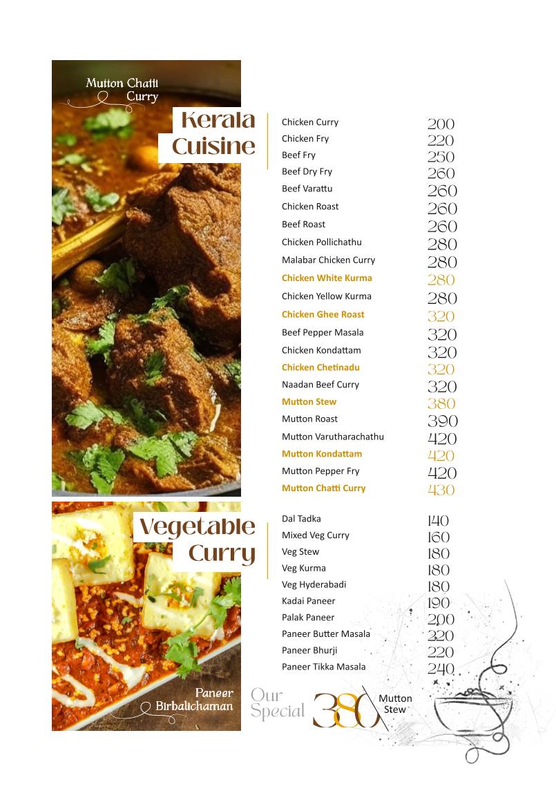 Pappaji Restaurant menu