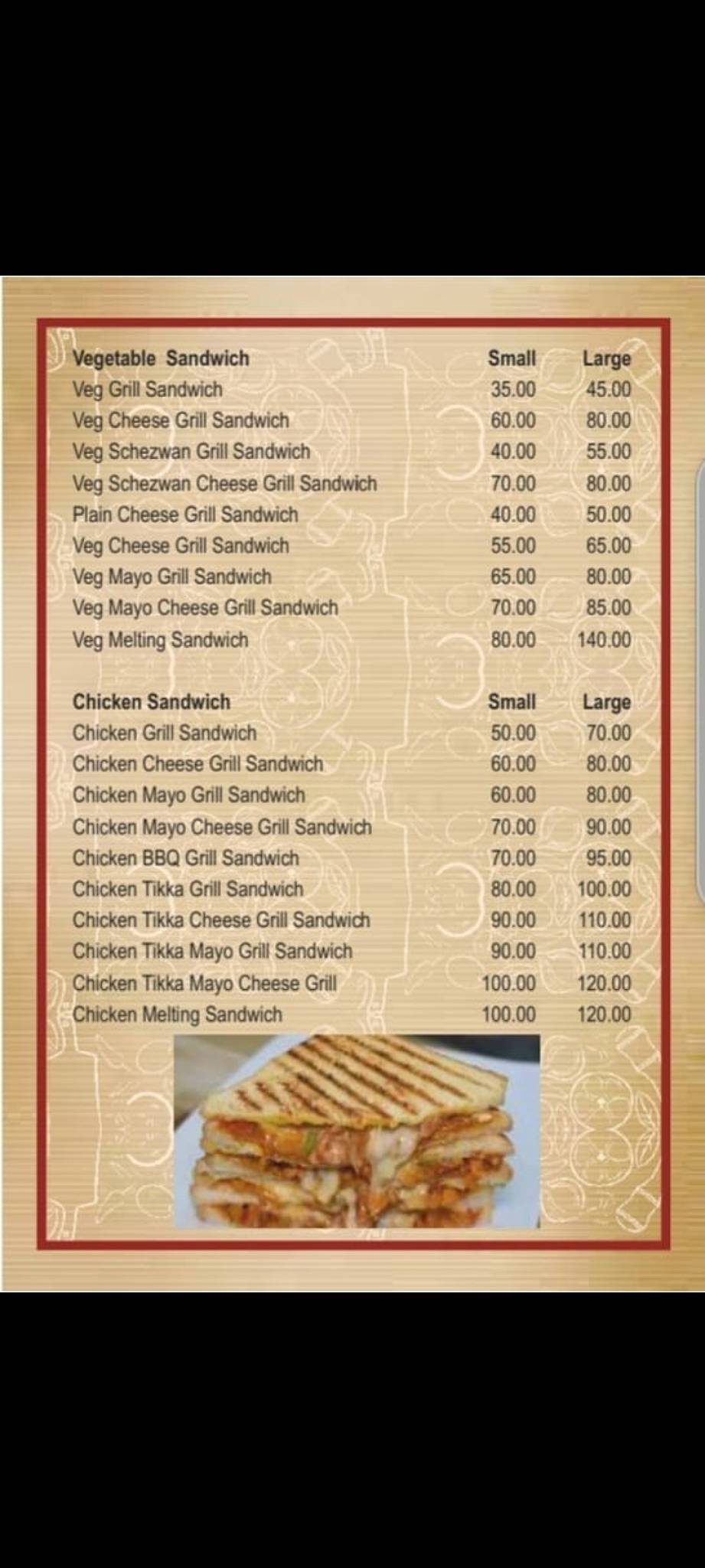 Paramount Restaurant menu