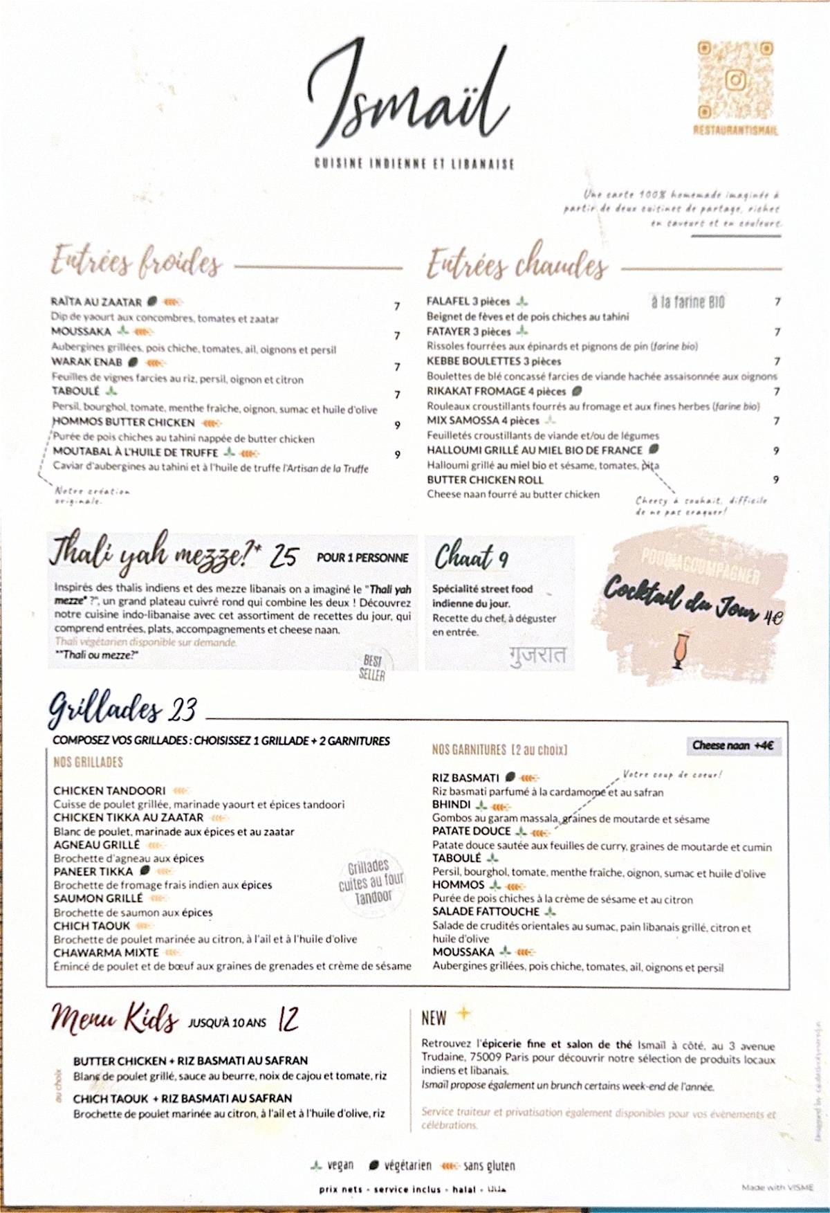 Menu de Ismaïl