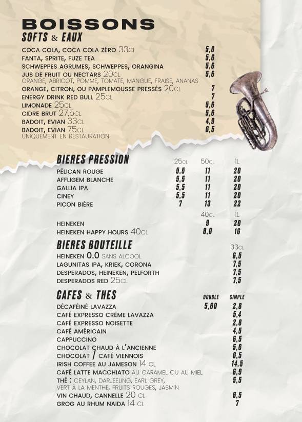 Menu de Le Cirque - Beaubourg