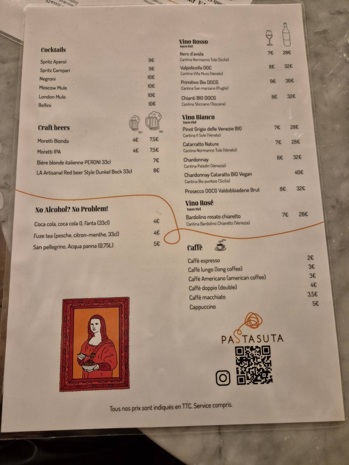 Menu de Pastasuta