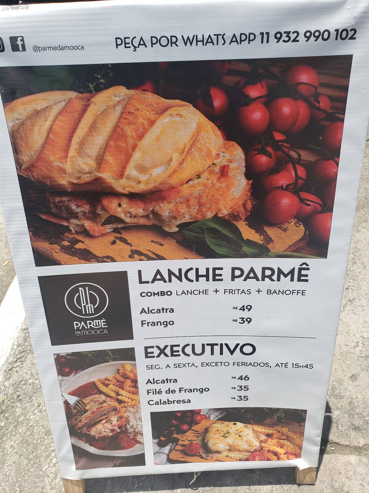 Parmê da Mooca cardápio