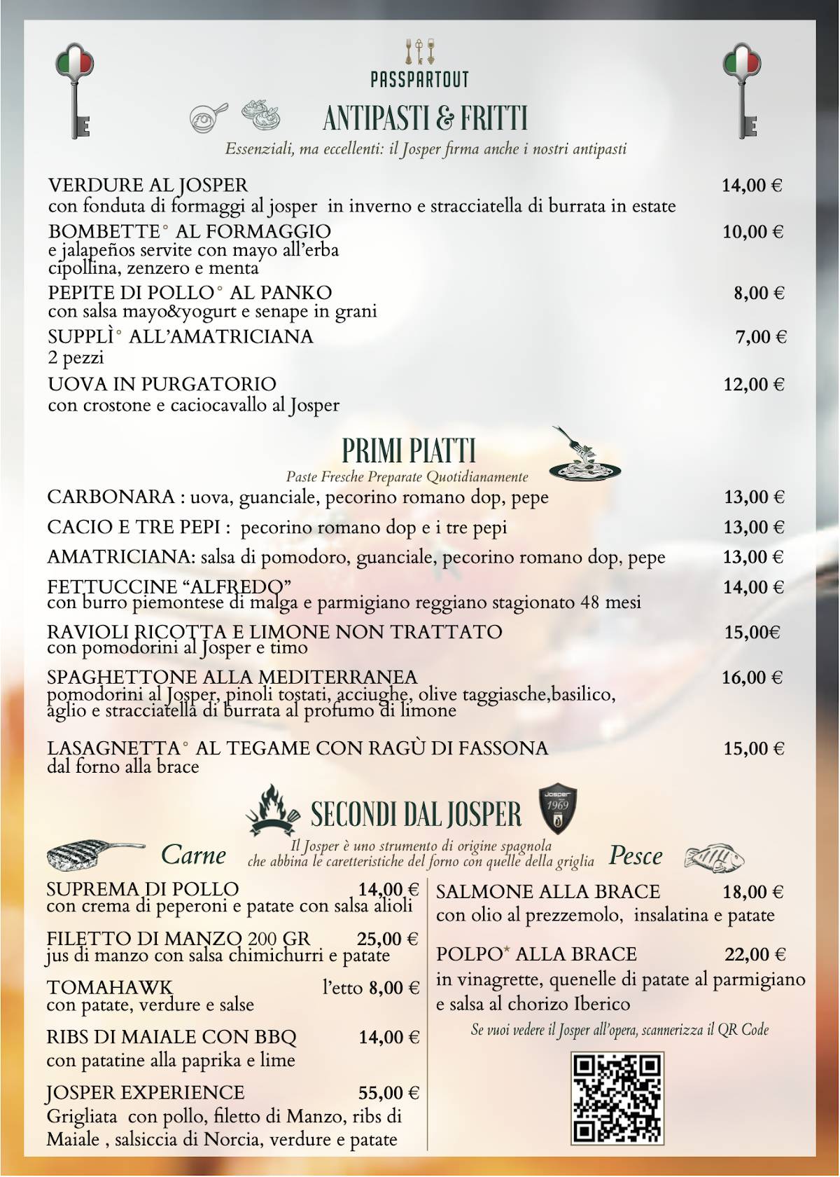 Menu di Passpartout Ristorante, Roma - Borgo Pio, 50 
