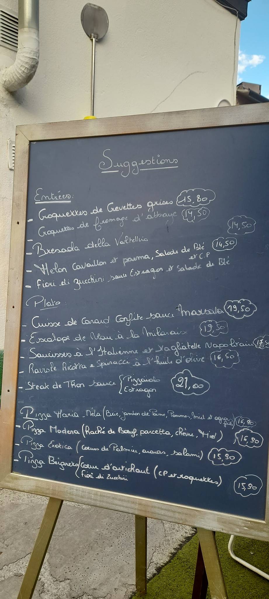 Menu de Pasta Fresca - Pizzeria - Traiteur