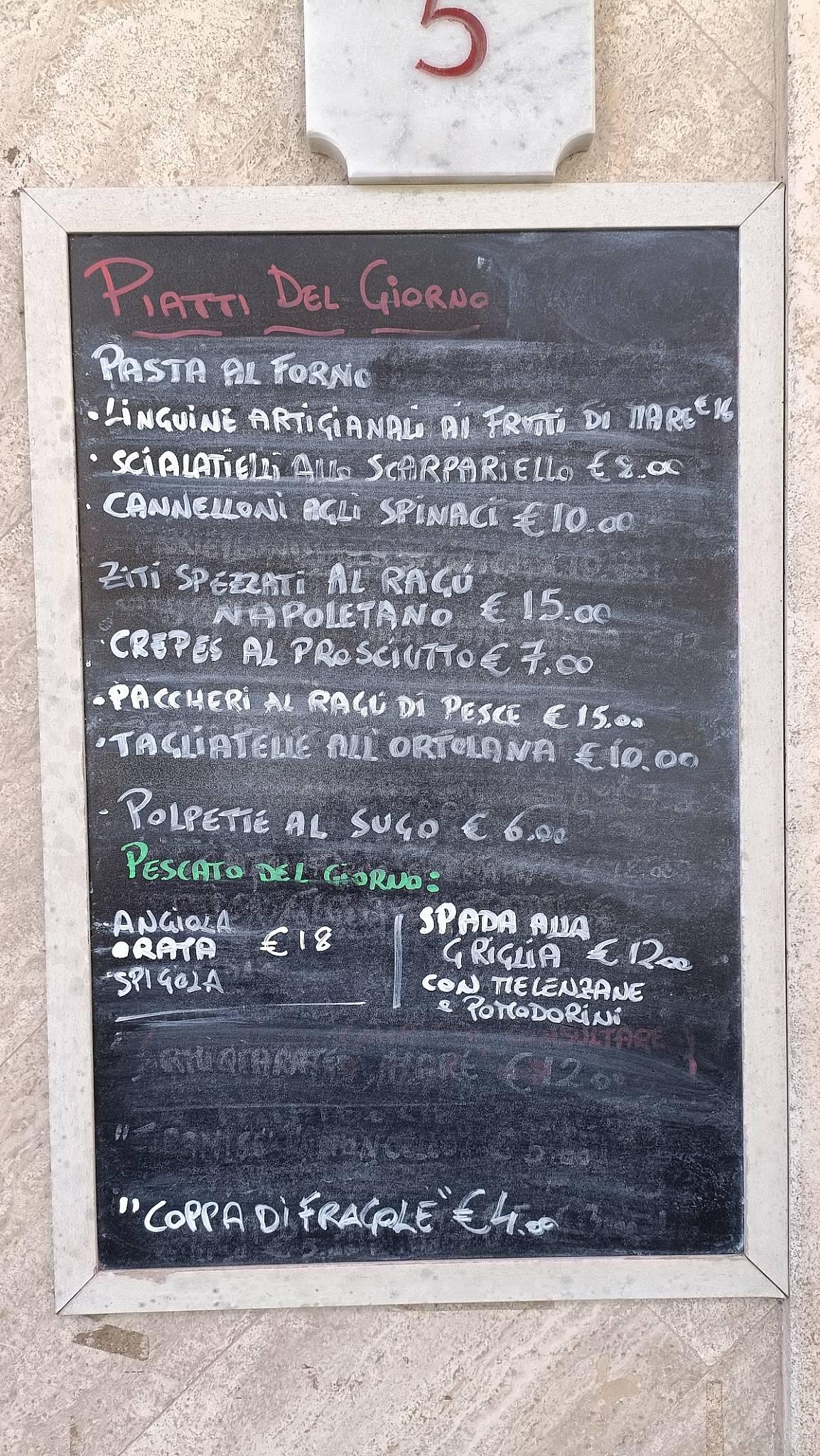 Menu di Pasta e.... 