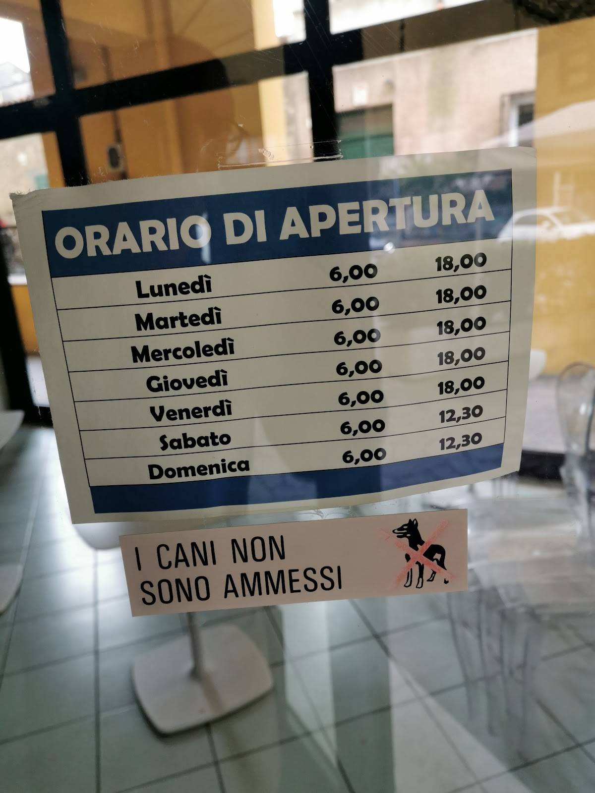 Menu di Pasticceria Baccini 