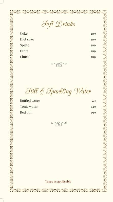 Patio Terrace menu