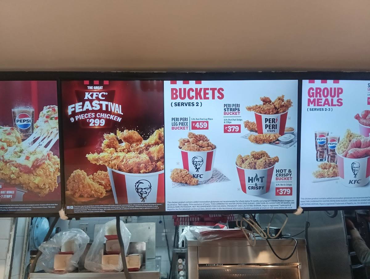 KFC menu