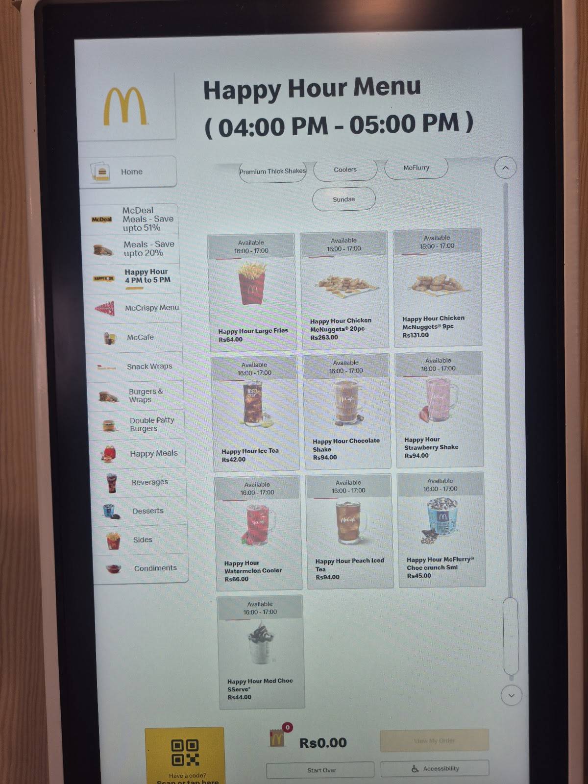 McDonald's menu