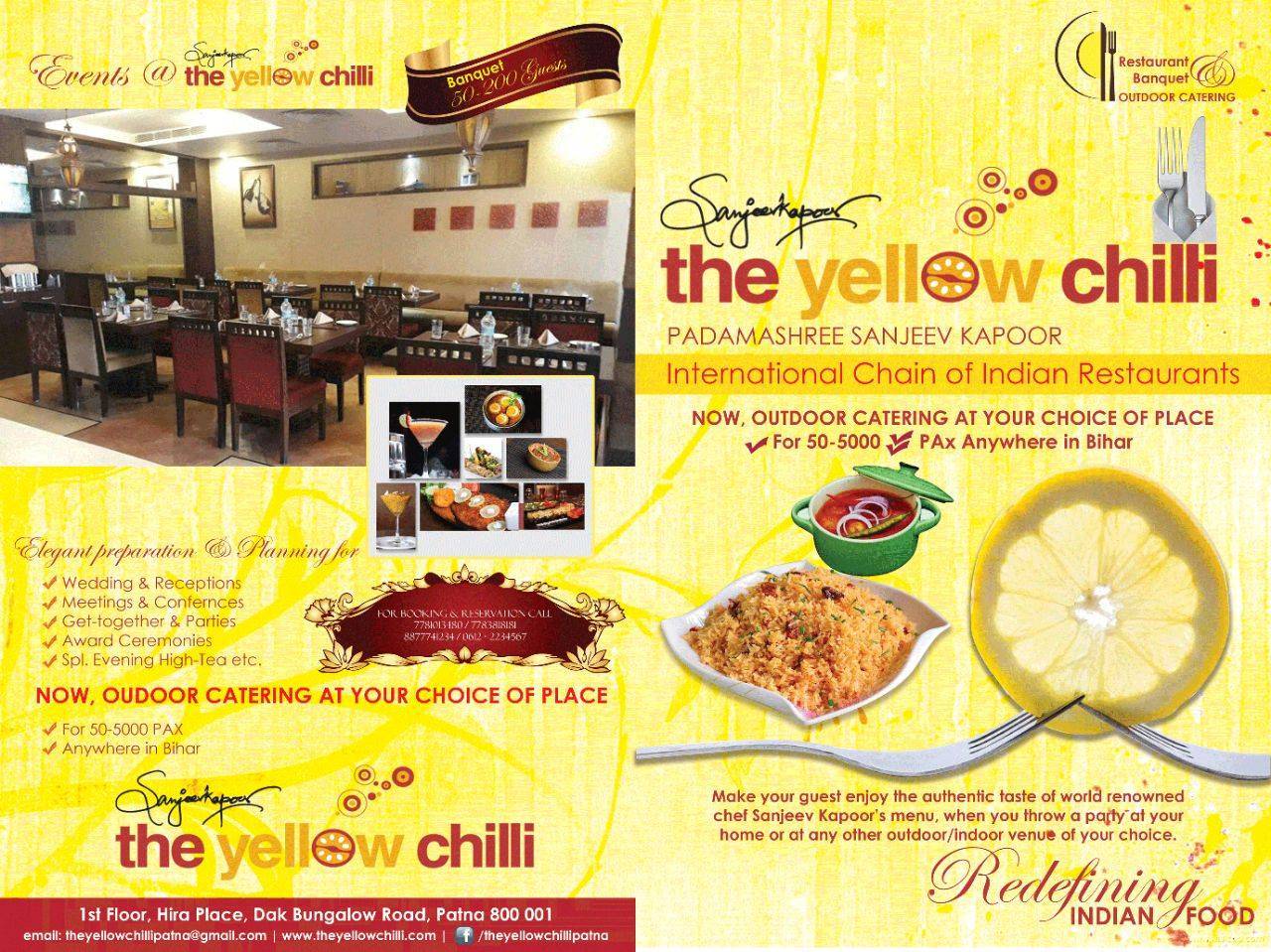 The Yellow Chilli menu