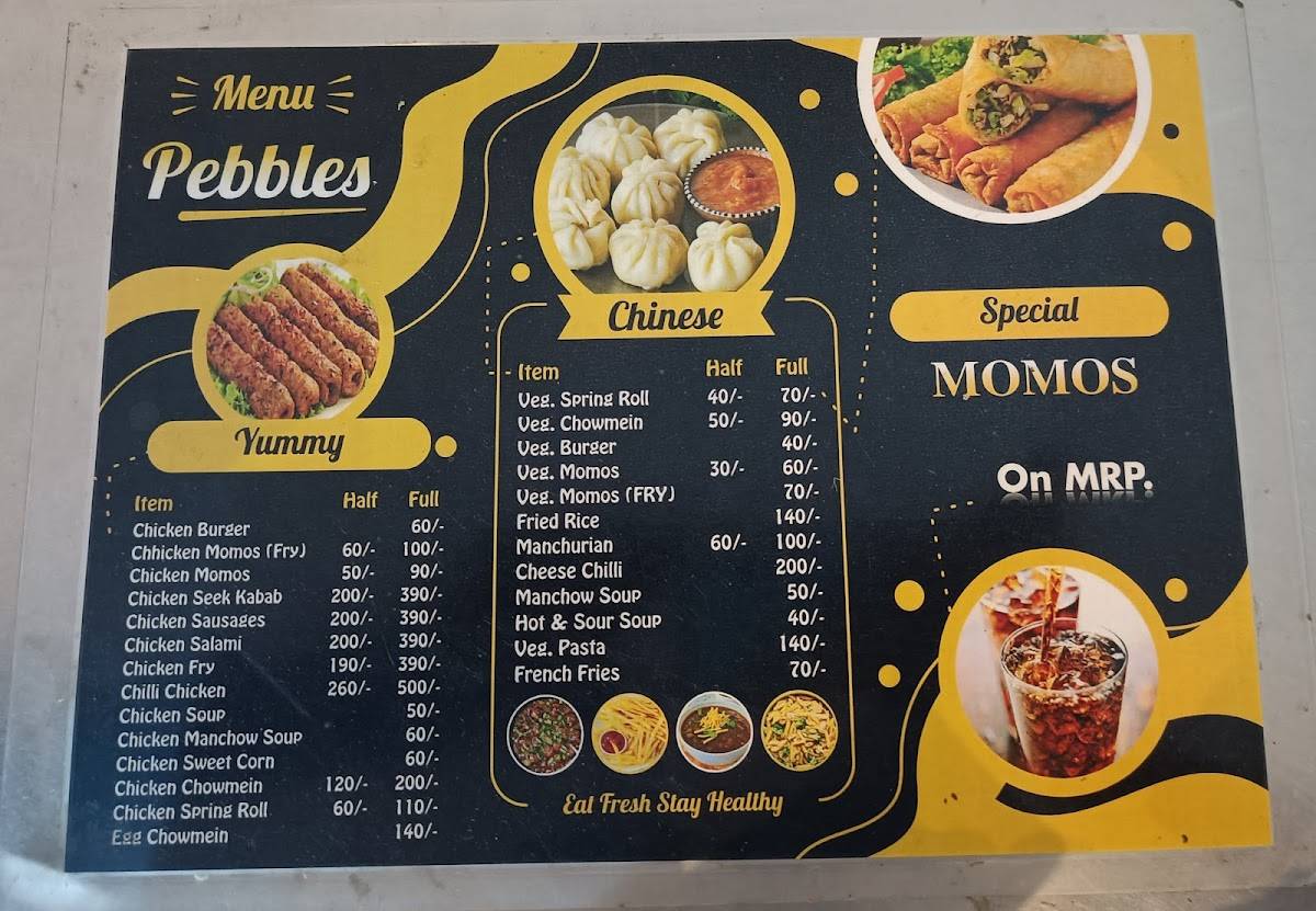 Pebbles menu