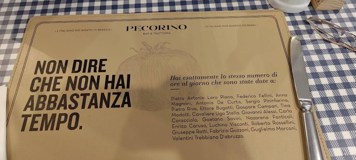 Pecorino Bar & Trattoria cardápio