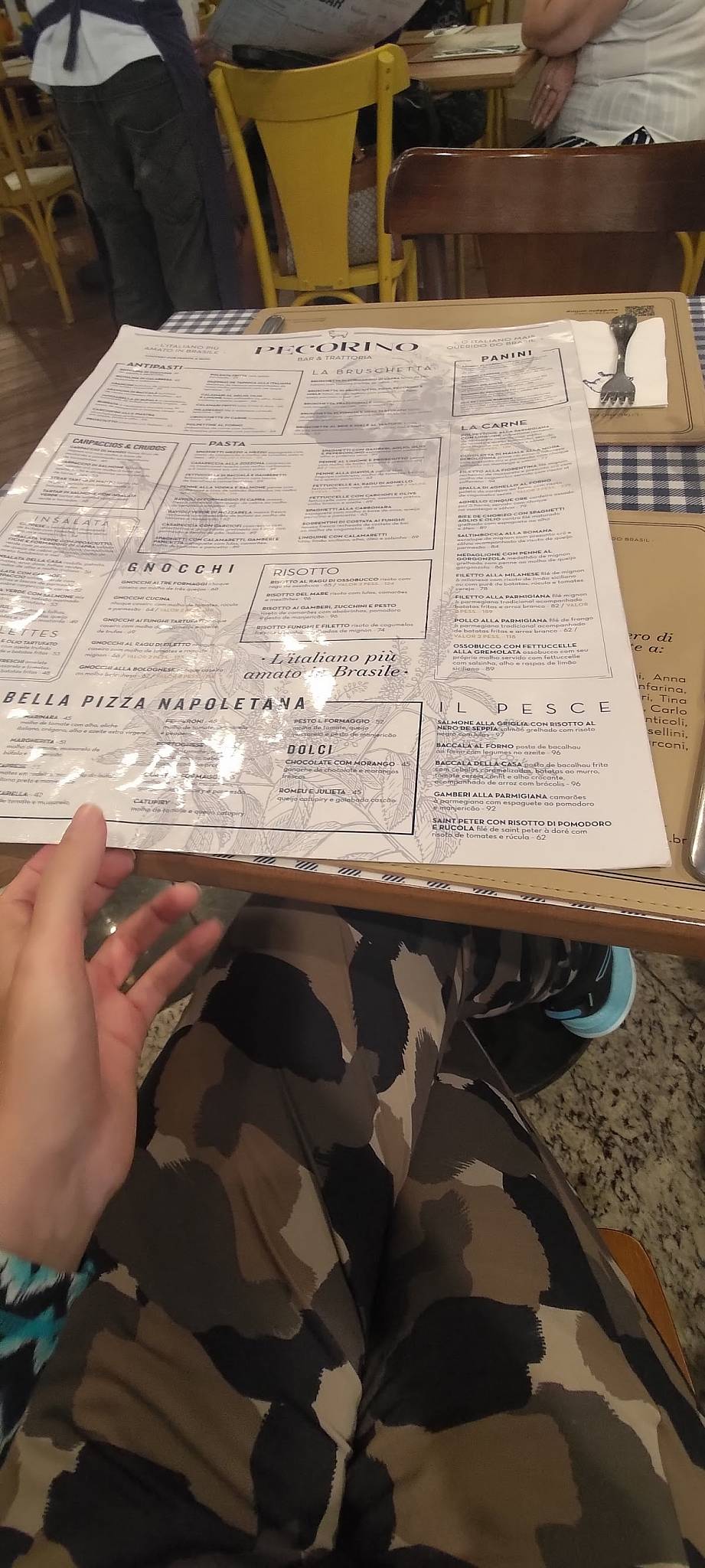 Pecorino Bar & Trattoria cardápio