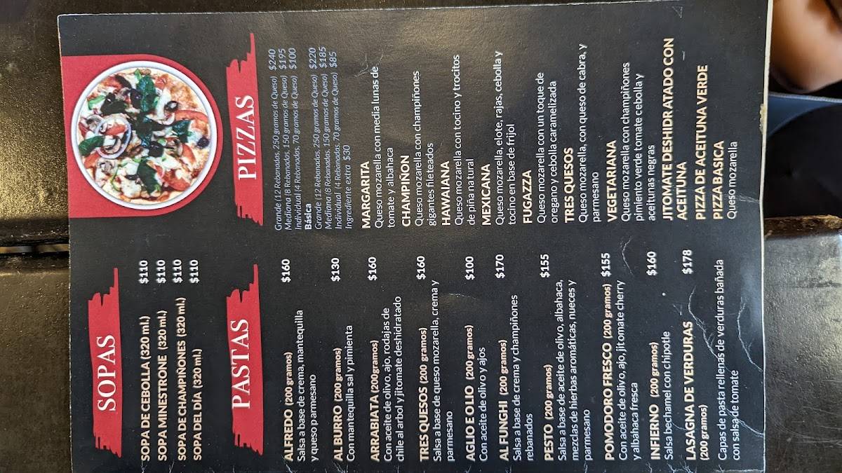 Carta del restaurante Pecorino kosher, Ciudad del México, Av. Jaime