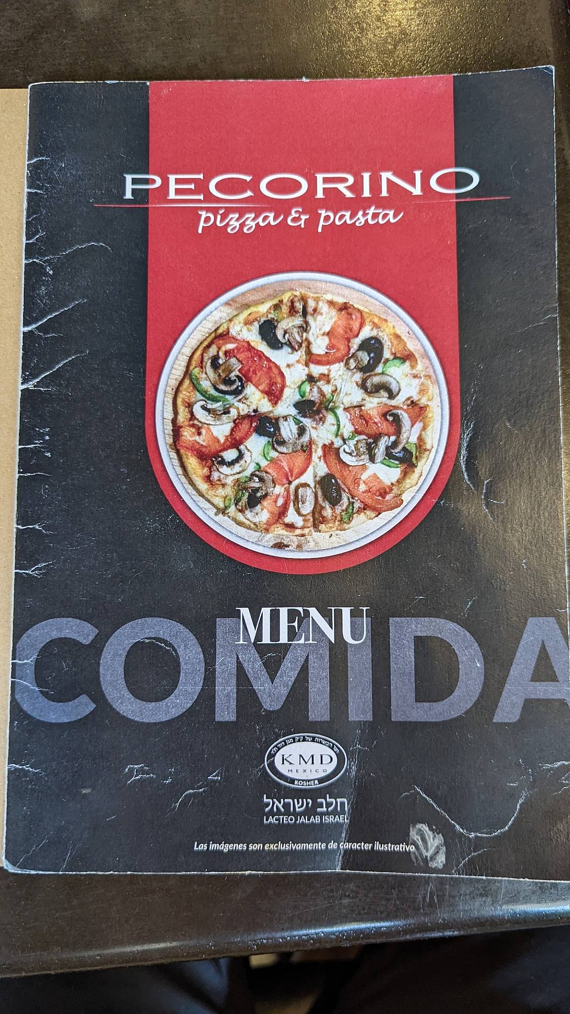 Carta del restaurante Pecorino kosher, Ciudad del México, Av. Jaime