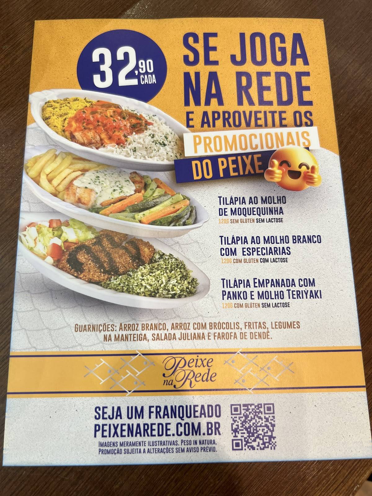 Peixe na Rede cardápio