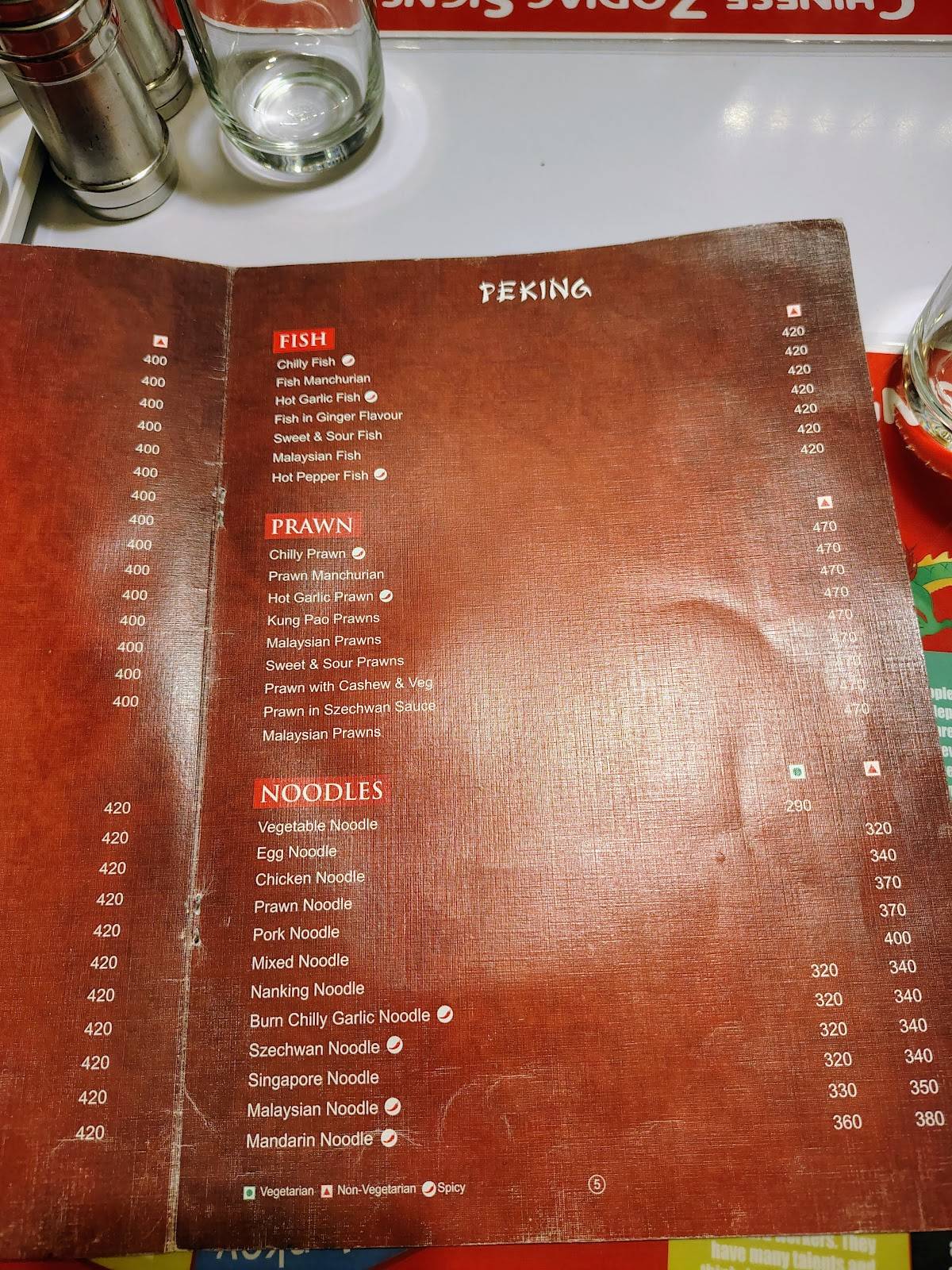 Peking Chinese Restaurant menu