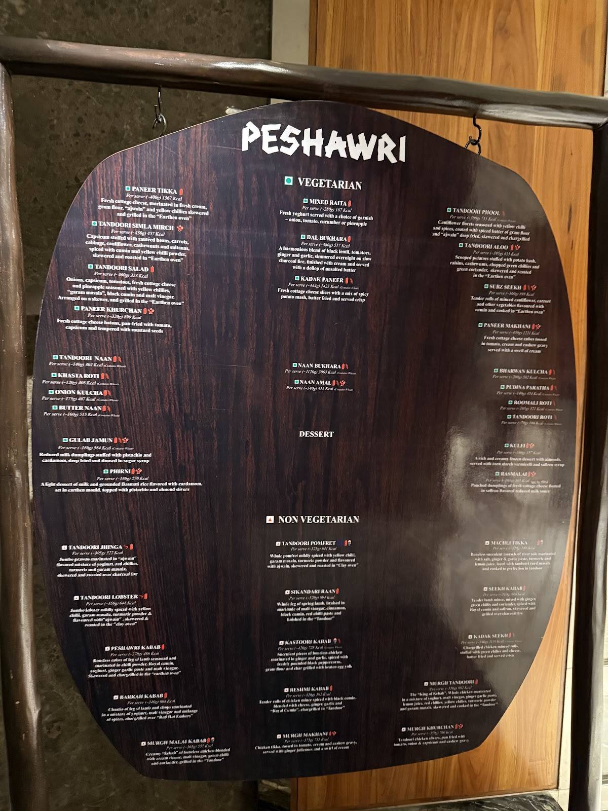 Peshawri menu