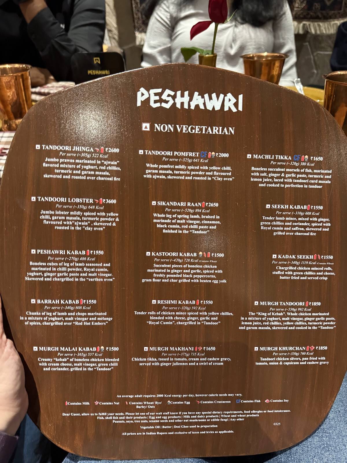 Peshawri menu