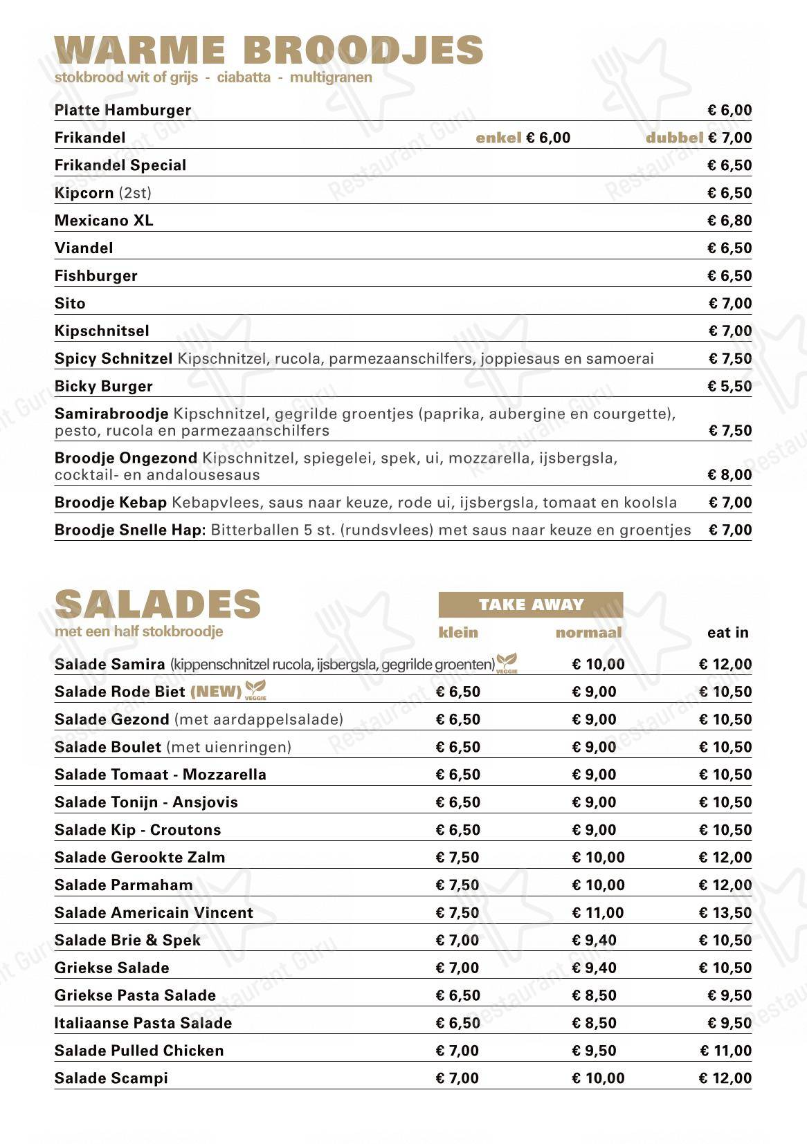 Piknik dans Genk - Menu bar